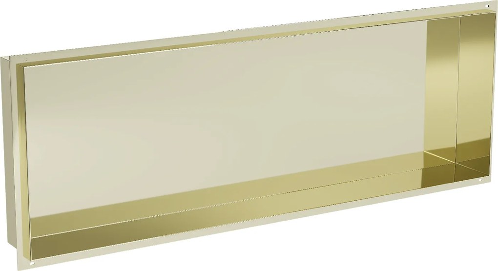 Mexen X-Wall-NR, polička na zapustenie pod obklad bez goliera 90 x 30 cm, zlatá lesklá, 1951903010