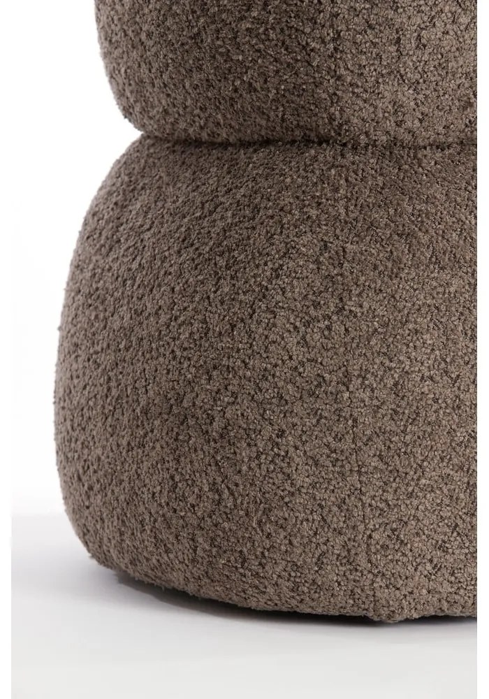 Hnedý taburet z textílie buklé Leyla – Light &amp; Living