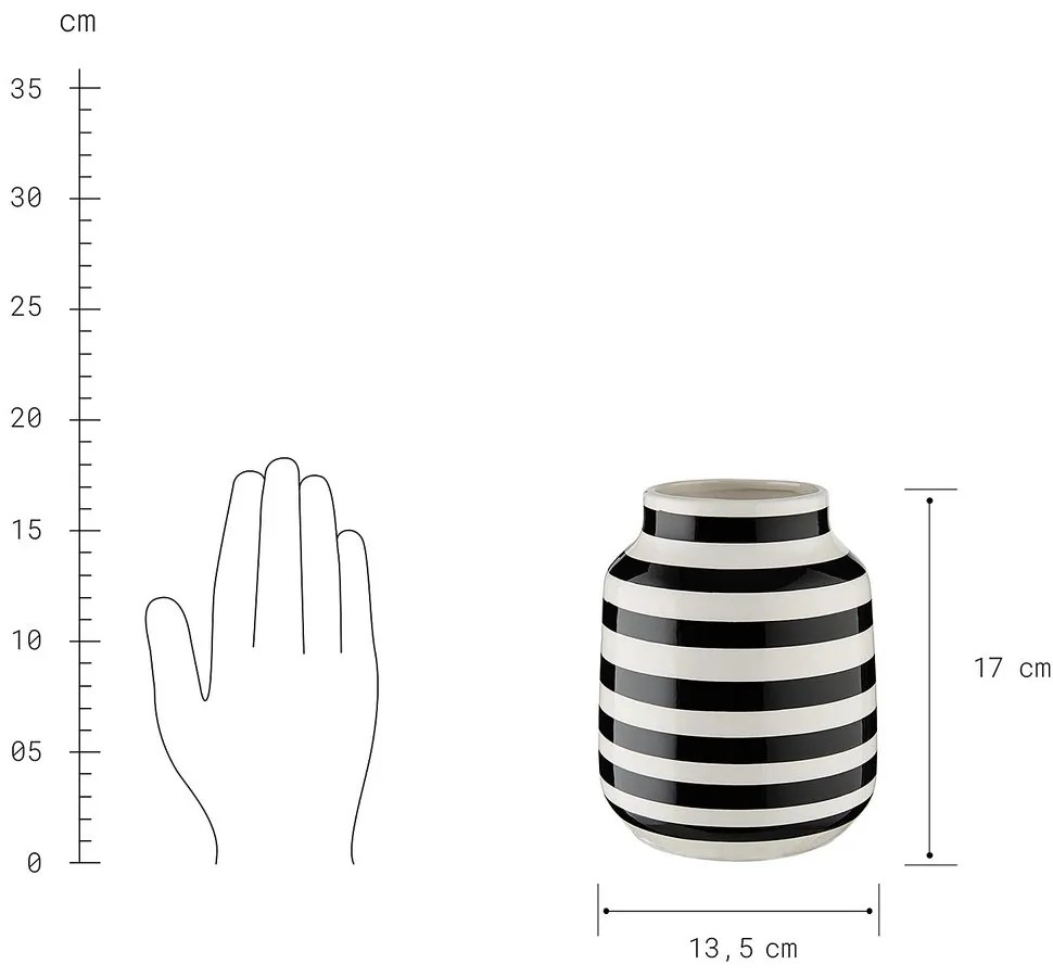 MALIKA Váza prúžkovaná 13,5 cm