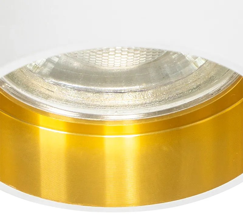 Sada 6 moderných zapustených bodových svetiel biela so zlatým interiérom - Insta