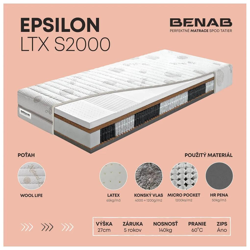 BENAB EPSILON luxusný ortopedický taštičkový matrac 80x200 cm Prací poťah Wool Life