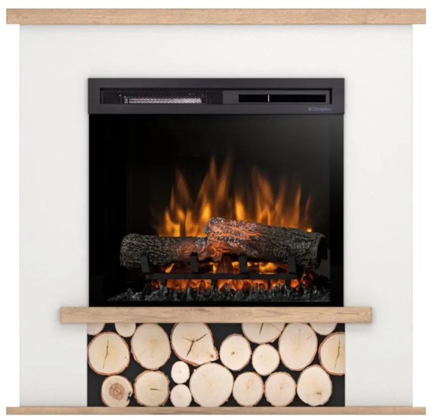 Elektrický krb Tula 23 biely/dub