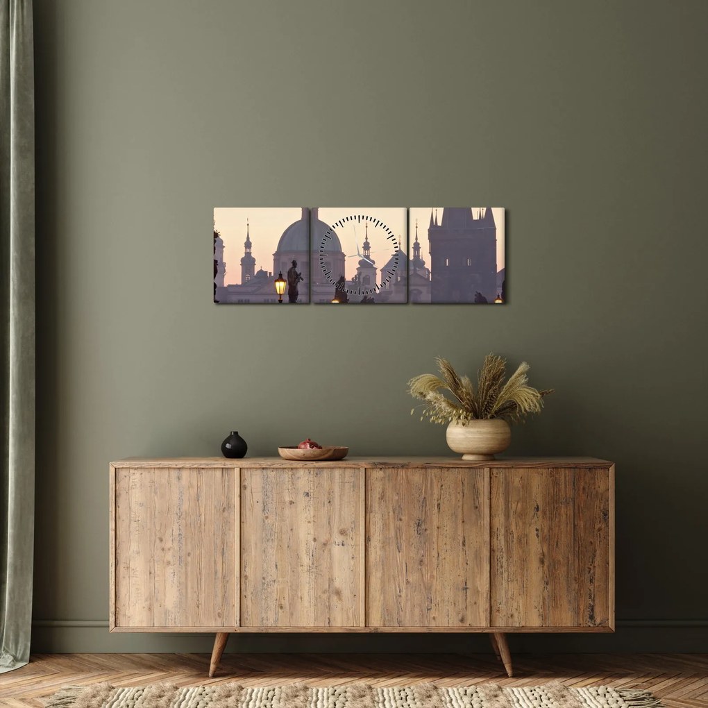 Obraz - Karlov most (s hodinami) (90x30 cm)