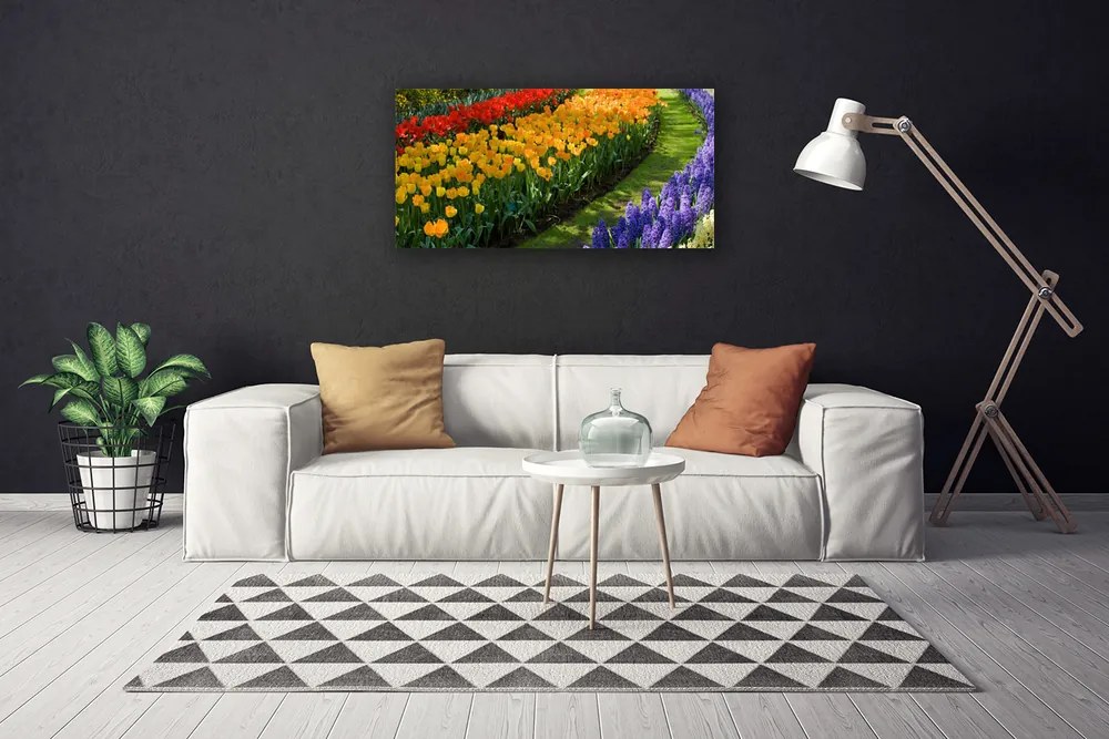 Obraz Canvas Kvety záhrada tulipány 120x60 cm