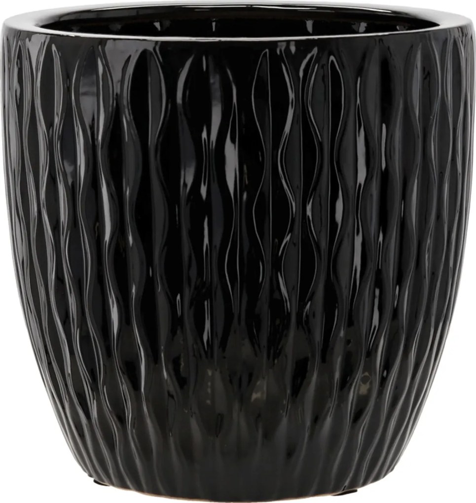 Keramický obal na květináč SLOWNY 39 cm černý