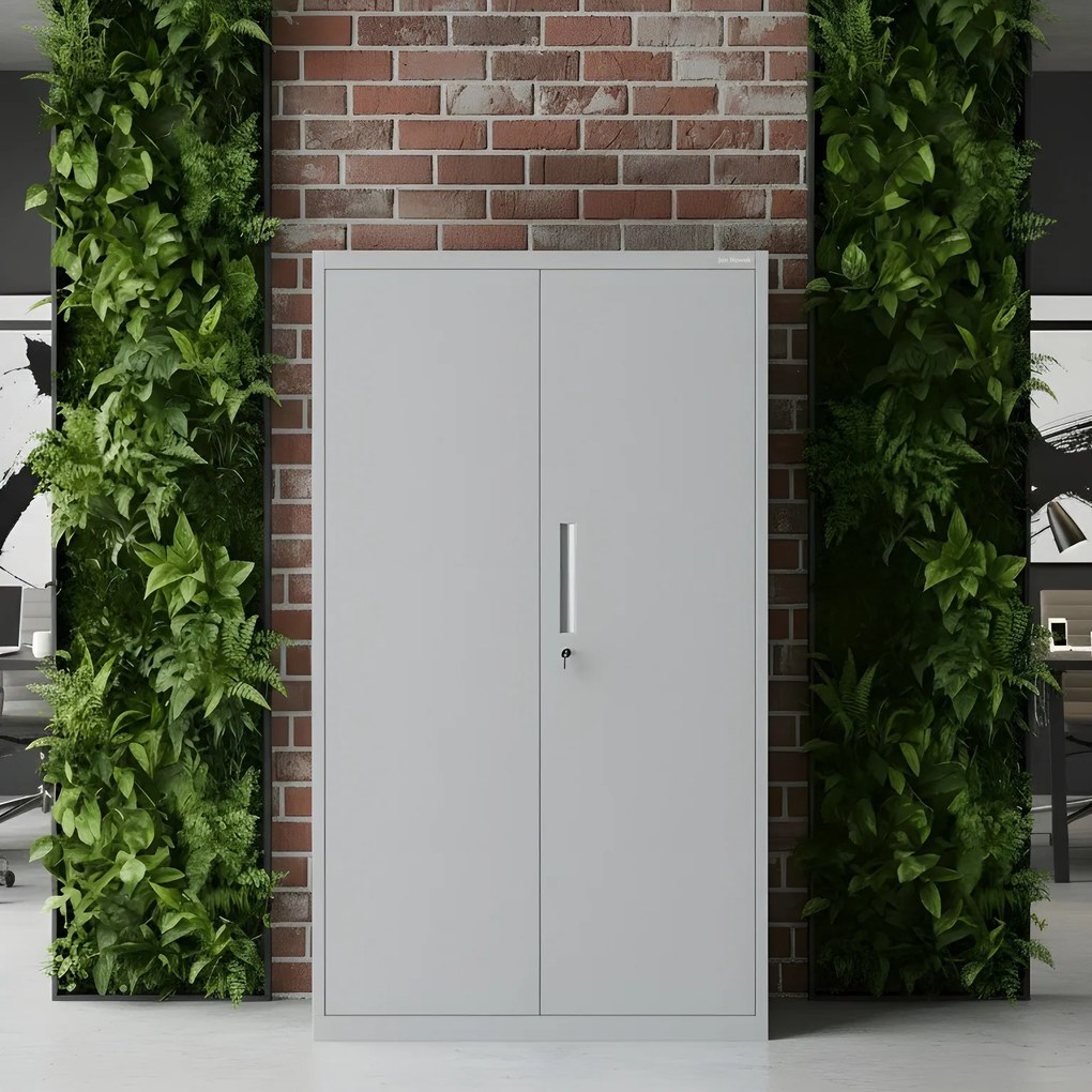 Kovová modulárna multifunkčná skriňa na podstavci sivá MEGAN 1600 x 900 x 400 mm