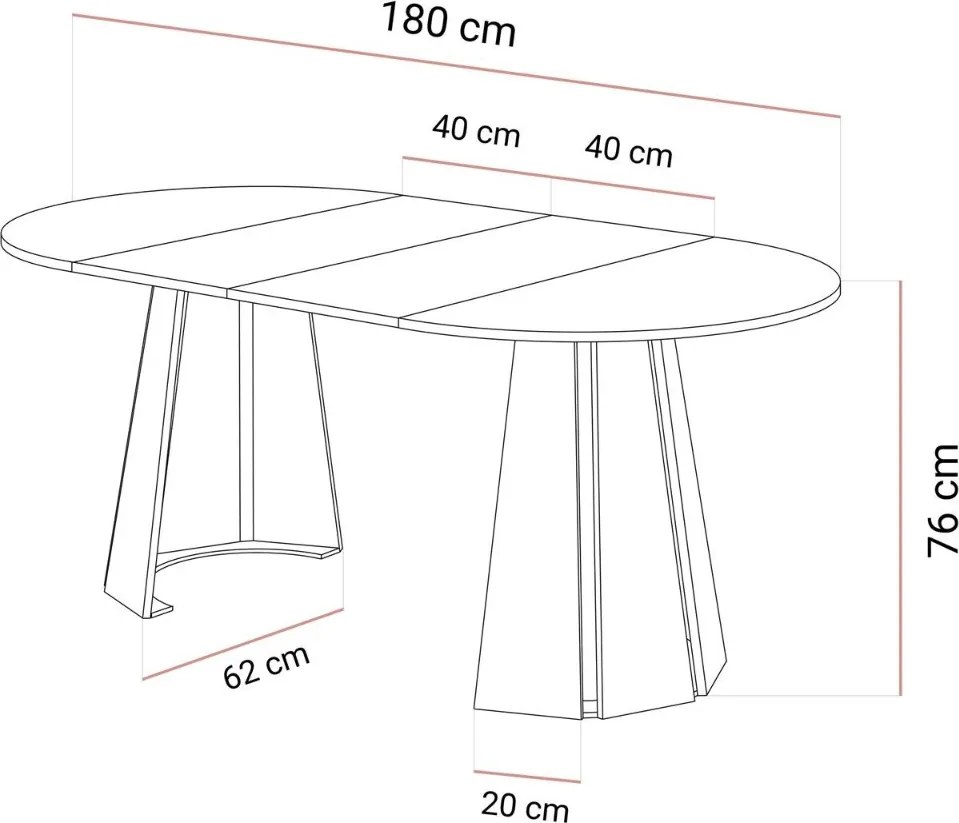 JEDÁLENSKÝ ROZKLADACÍ STÔL PATRIZIO KAŠMÍR 100 / 180 cm