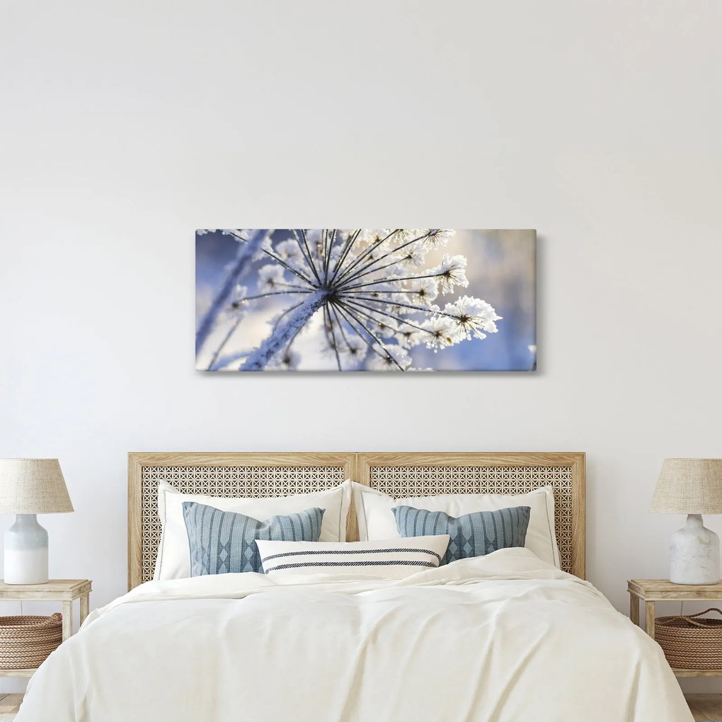 Obraz - Zamrznutý kvet (120x50 cm)