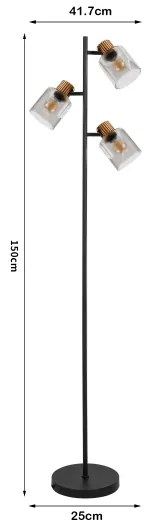 Brilagi - Stojacia lampa HYGGE 3xE14/15W/230V kaučukovník/dymová