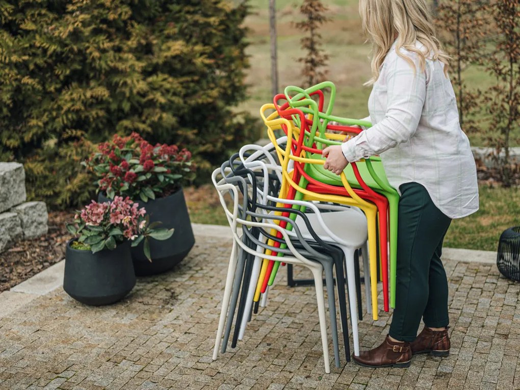 AKCIA Žltá plastová stolička KATO II. akosť