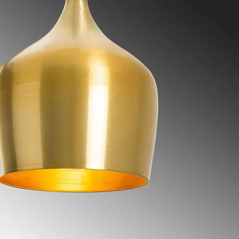 Závesné svietidlo v zlatej farbe s kovovým tienidlom ø 22 cm Dodo – Opviq lights