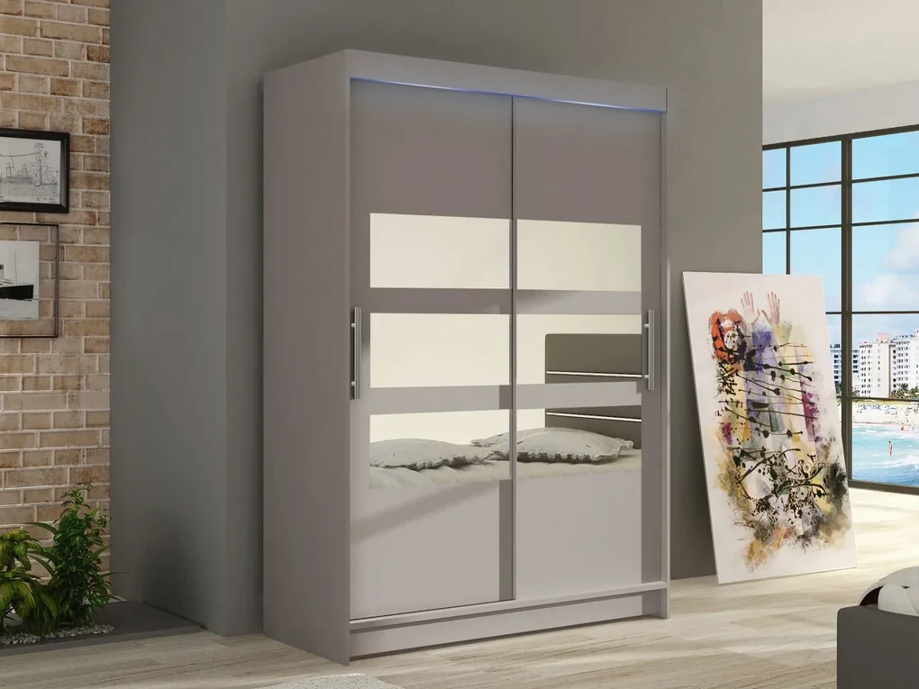 Skriňa Ada V, Farby: kašmír, Osvetlenie: osvetlenie LED RGB - farebné