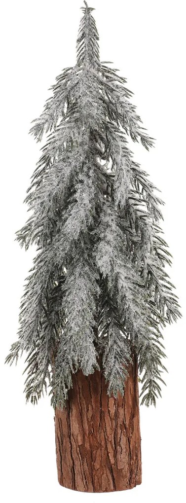 Vianočná dekorácia Smrek na kláte zasnežený, 44 cm, 44 cm