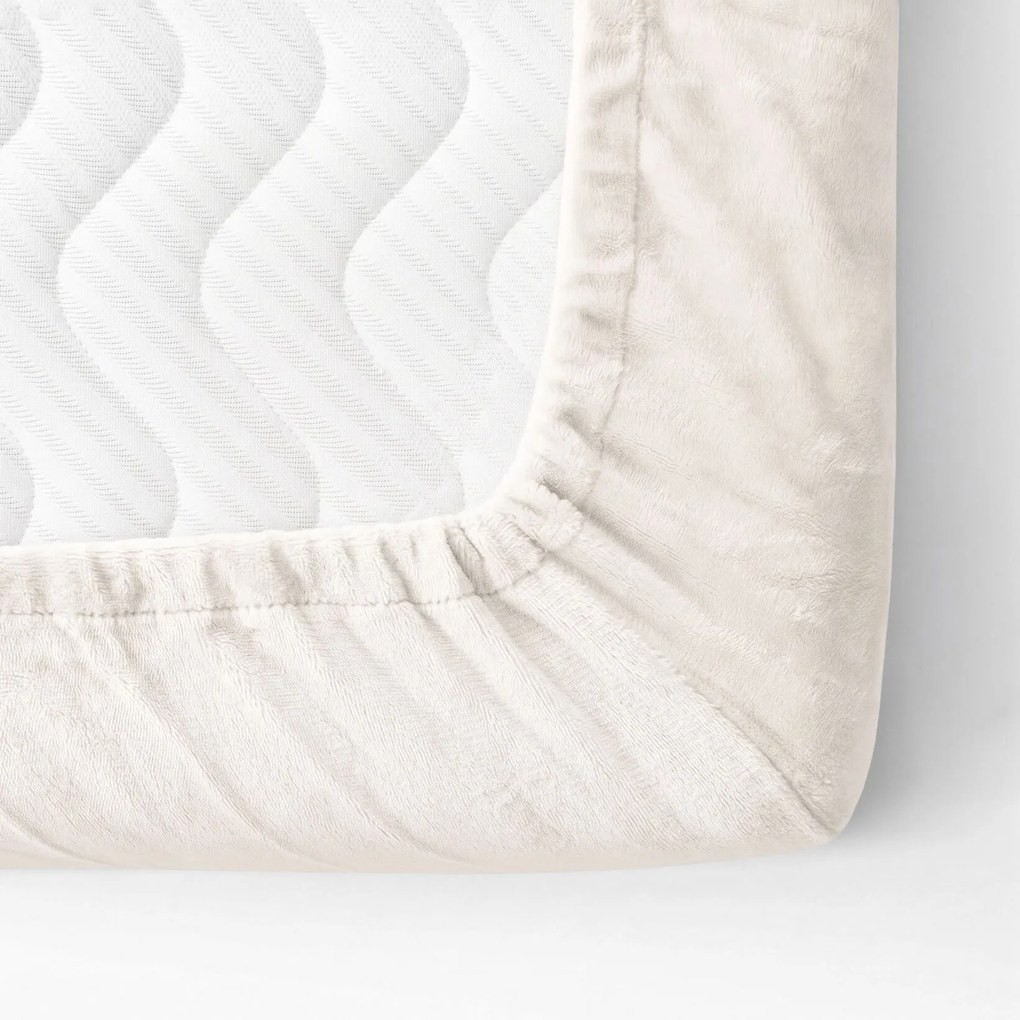 Goldea mikroplyšová elastická plachta deluxe – slonová kosť 90 x 200 cm