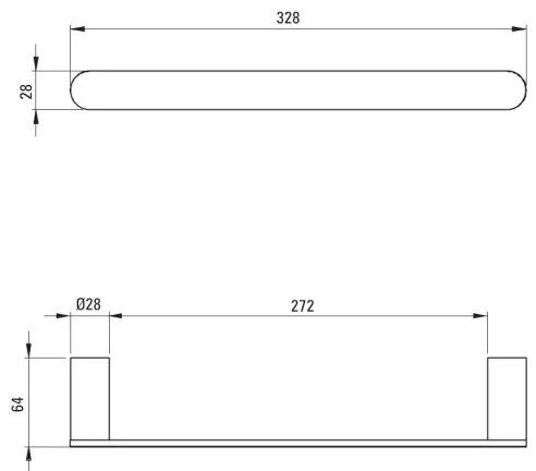 Deante ADR_N611 - Nástenný vešiak na uteráky ROUND 32,8 cm čierny