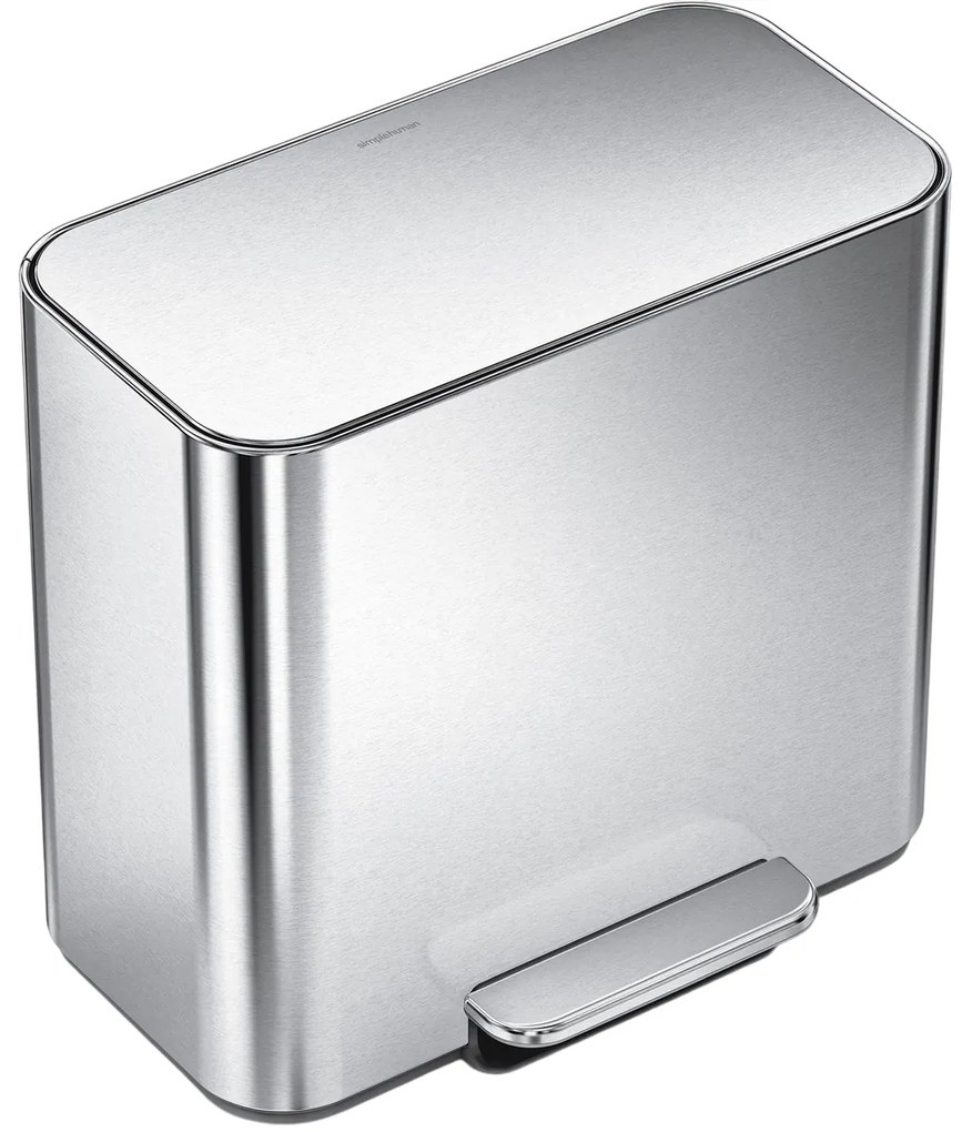 Simplehuman Mini pedálový odpadkový kôš na triedený odpad 15 l, nehrdz. oceľ mat