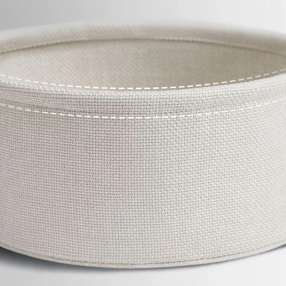 Okrúhly stolík s úložným košom COLETTE, 45x50cm, šedá/biela Vasagle