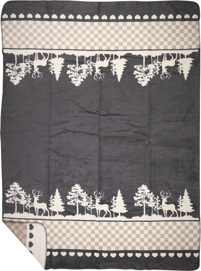 Červeno-biela obojstranný károvaný pléd Caro XL - 150*200 cm