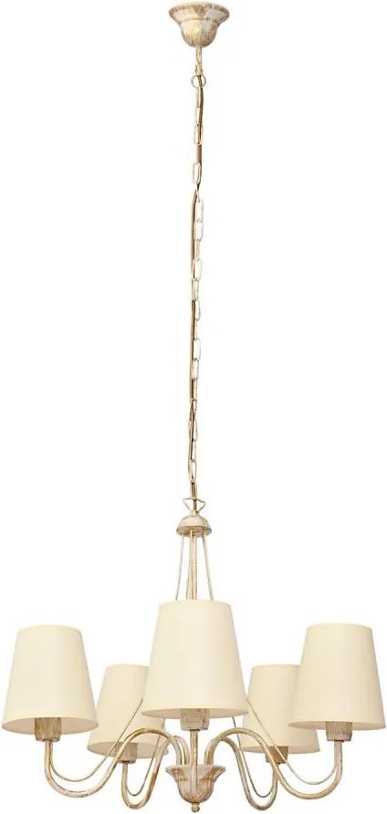 Luster na reťazi MALBO 5xE27/15W/230V béžová