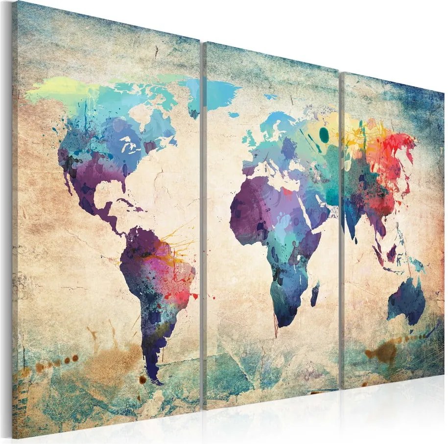 Viacdielny obraz na plátne Bimago Rainbow Map 120 × 80 cm