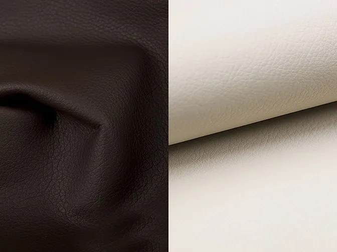 Čalúnená manželská posteľ s roštom Folino 140 - tmavohnedá / béžová