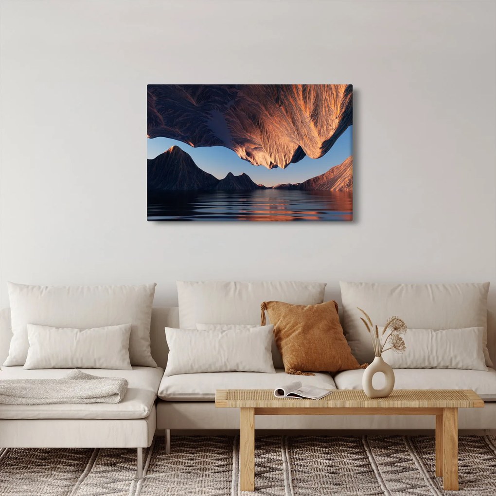 Obraz - 3D útesy (90x60 cm)