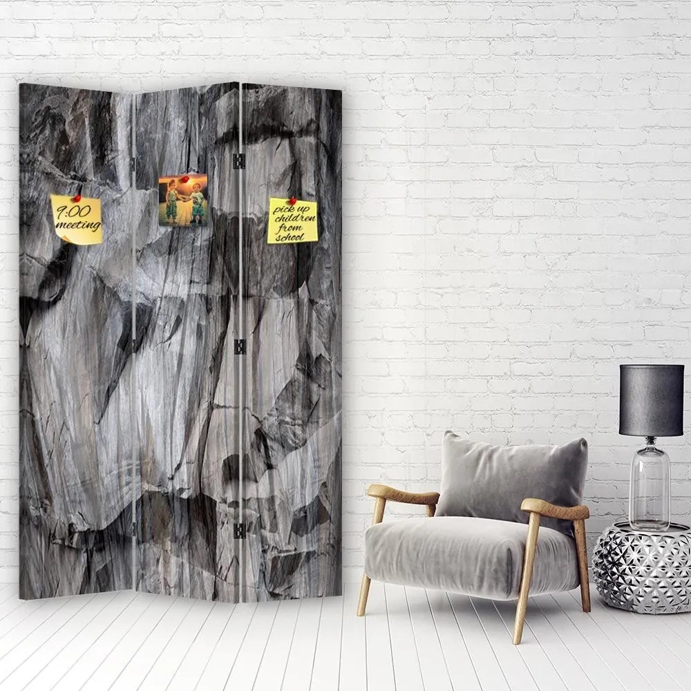 Gario Paraván Drsná sivá Rozmery: 145 x 170 cm, Prevedenie: Otočný paraván 360°