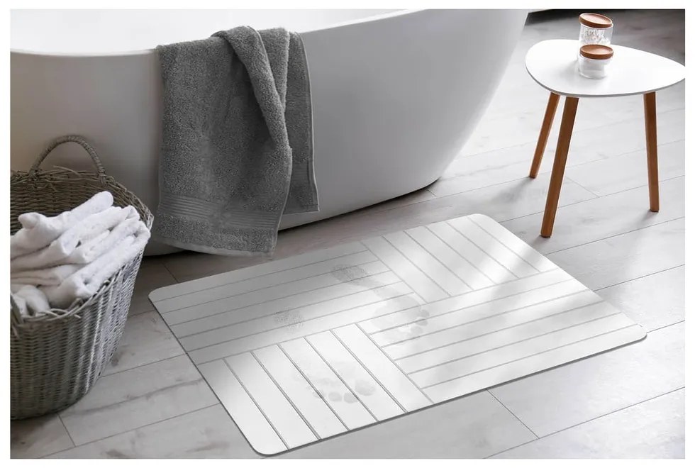 Biela kúpeľňová predložka 50x70 cm Malta – douceur d'intérieur
