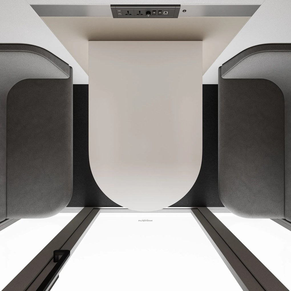 Akustická kancelárska kabína INBOX pre 4 osoby 2200 × 2200 × 1220 mm