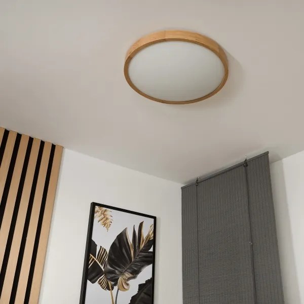 Brilagi - LED stropné svietidlo CARVALHO SLIM 3xE27/15W/230V, dub, priemer 47 cm