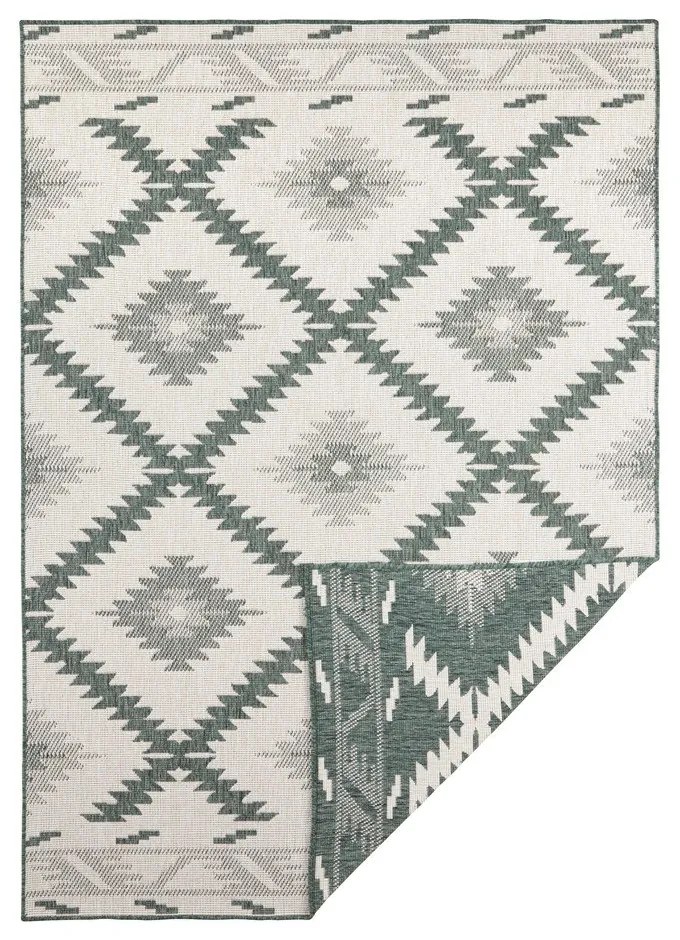 Zeleno-krémový vonkajší koberec NORTHRUGS Malibu, 290 x 200 cm