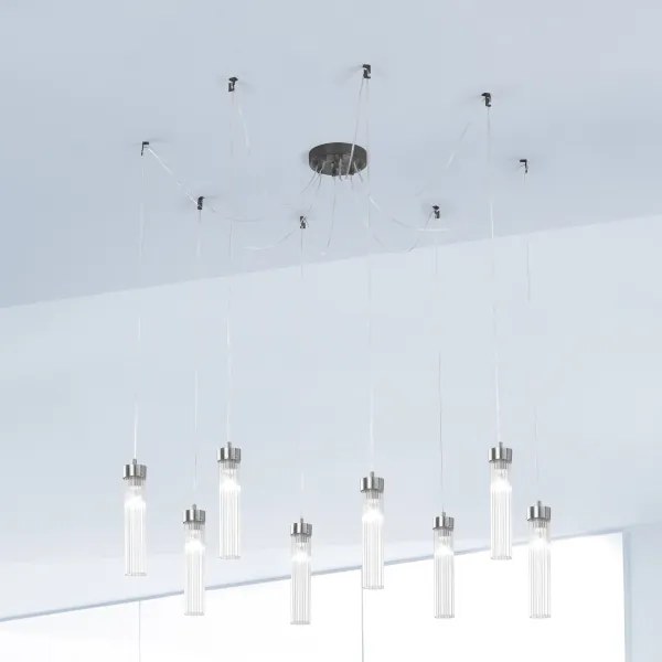 Kolarz 6009.30860 - Luster na lanku RAGGIO 8xE14/25W/230V pavúk matný chróm