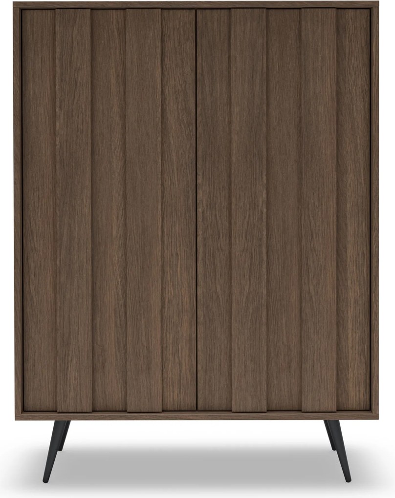 Vysoká komoda Flaro 93 cm s osvetlením - dub dunin