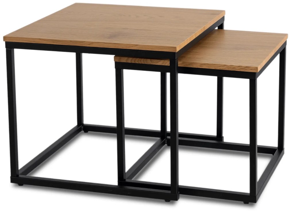 PROXIMA.store - Loftový set konferenčných stolíkov TEVET FARBA: biely mramor, FARBA NÔH: čierna