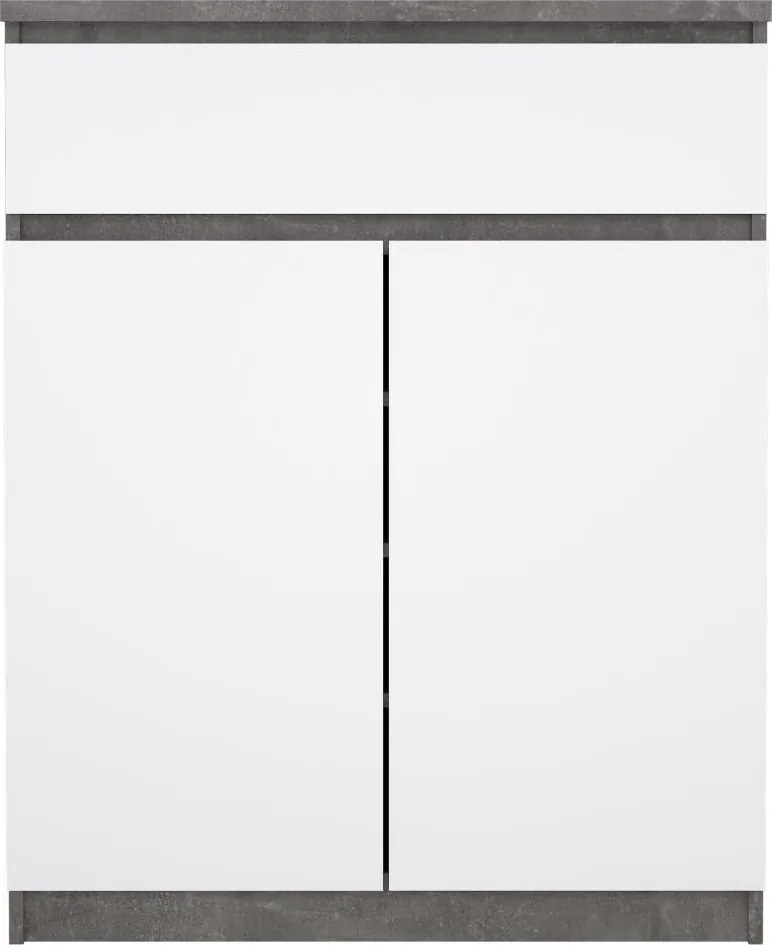Komoda Simplicitous 234 80 cm beton/bílá lesk