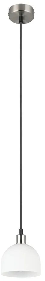 Závesné svietidlo so skleneným tienidlom v bielo-striebornej farbe ø 12 cm Molly – Trio