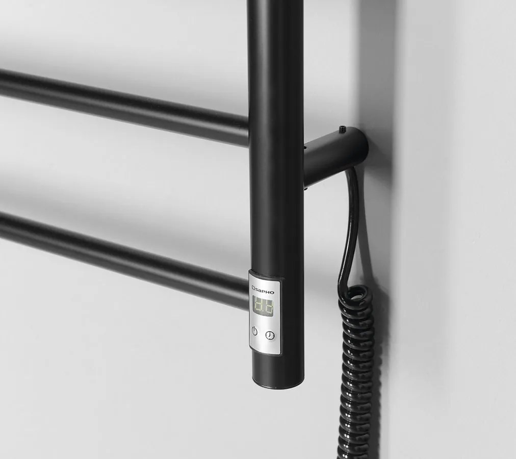 Sapho Sapho, REDONDO elektrický susak uteráka, okrúhly 630x1160 mm, 130 W, čierna matná, ER230BT