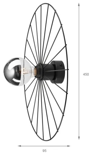 Nástenné svietidlo MONTANA 1xE27/15W/230V pr. 45 cm čierna