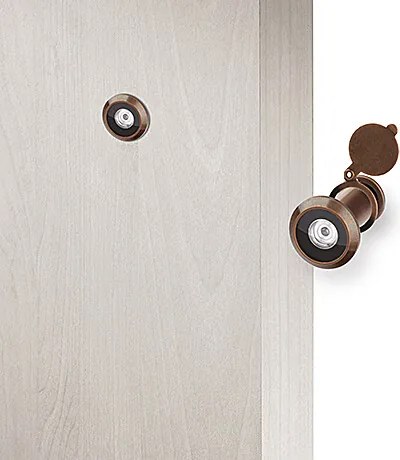 Dverové kukátko ACT 180 ° vrátane krytky (BRONZ), BRONZ, AC-T Bronz