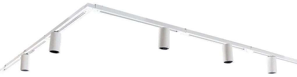 Moderný koľajnicový systém s 5 bodovými svetlami biely 1-fázový GU10 35 mm - Iconic Ruby