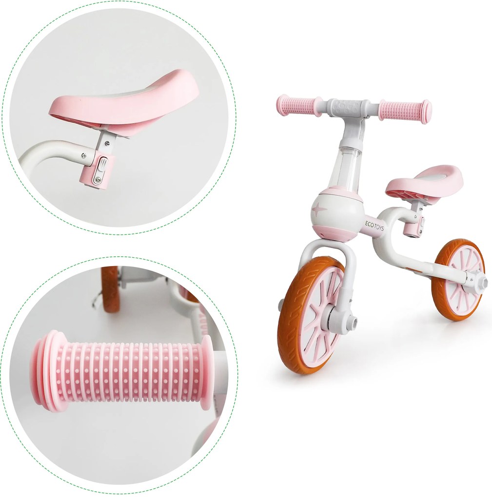 WELLHOX Balančný bicykel 4v1 - rúžový