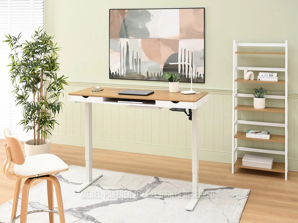 PC stolík Osto 140 (dub biely + biela). Akcia -15%. Vlastná spoľahlivá doprava až k Vám domov. 1109837