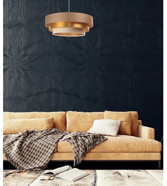 Luster na lanku TRINITI 1xE27/60W/230V béžová/zlatá