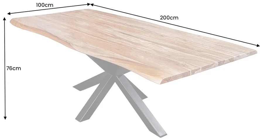 Jedálenský stôl MAMMUT 200 cm 35 mm sheeshamové drevo