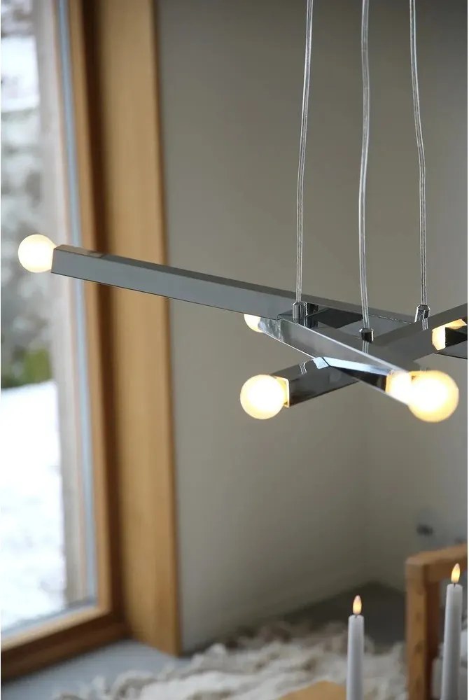 Kovové závesné svietidlo v striebornej farbe Stack – Markslöjd