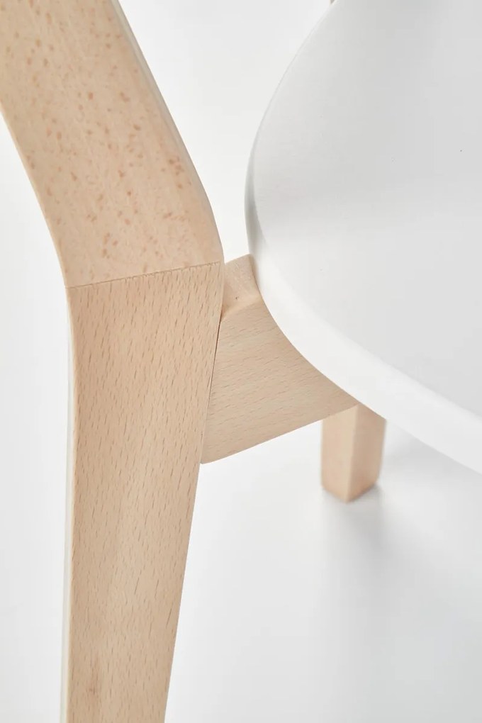 Drevená jedálenská stolička Buggi - buk / biela