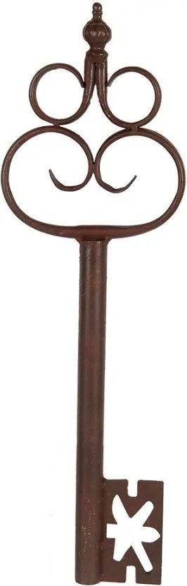 Hnedá kovová dekorácia v tvare kľúča Key - 17*3*54 cm