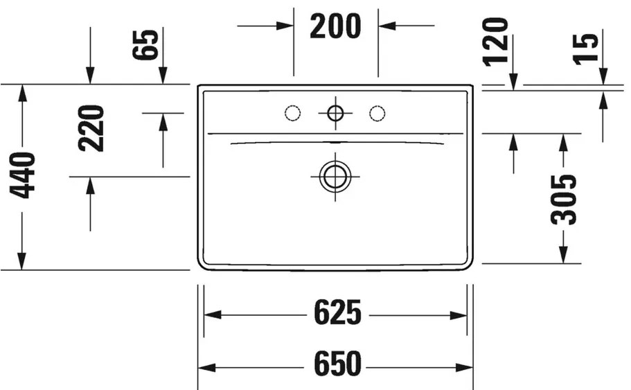 Duravit D-Neo - Umývadlo s prepadom 650x440 mm, biela 2366650000