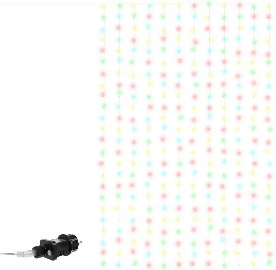 Svetelný záves 300 LED - farebný