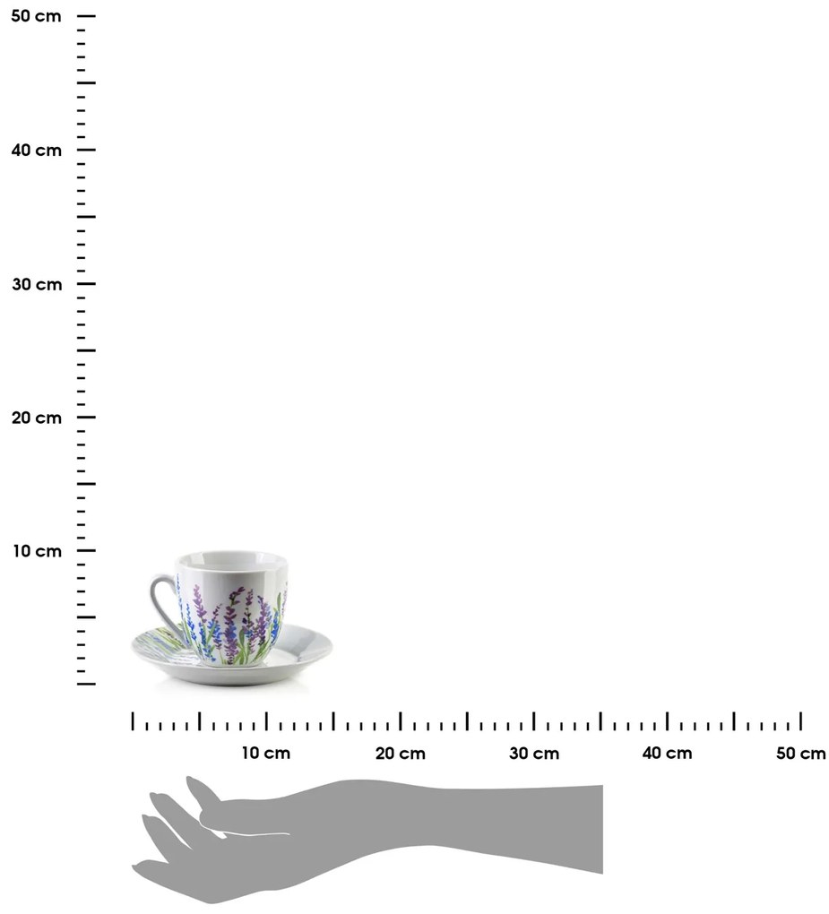 Porcelánová šálka s podšálkou Joy Heather 250 ml sada 6ks